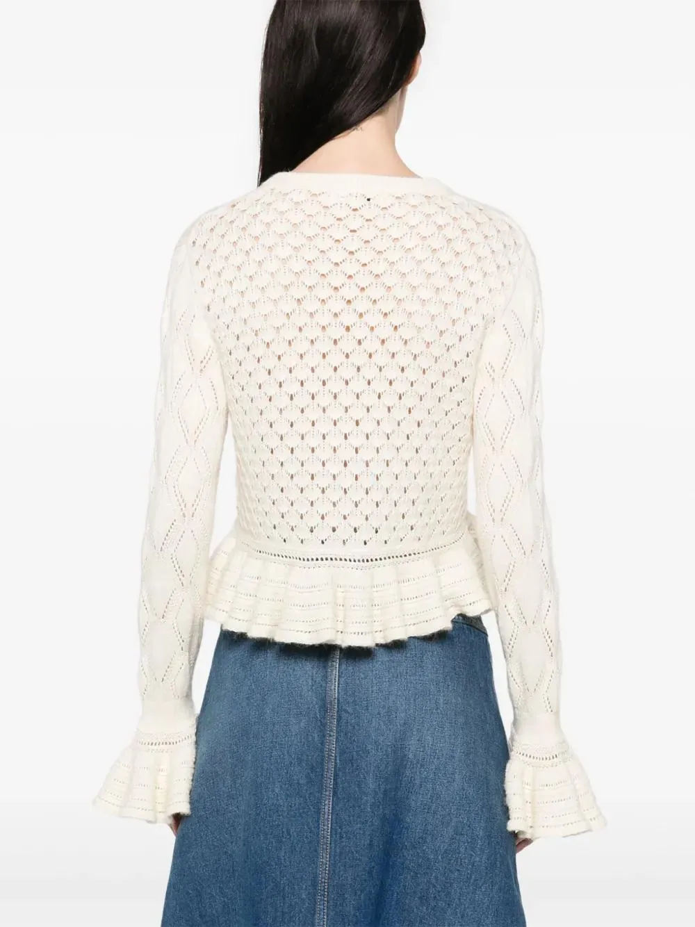 LATTE-COLORED CROCHET CARDIGAN IN COTTON BLEND sold by Lord & Taylor product image thumbnail 4