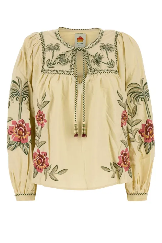 CREAM LINEN BLEND BLOUSE sold by Lord & Taylor