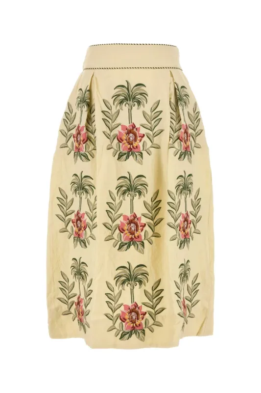 CREAM LINEN BLEND SKIRT sold by Lord & Taylor