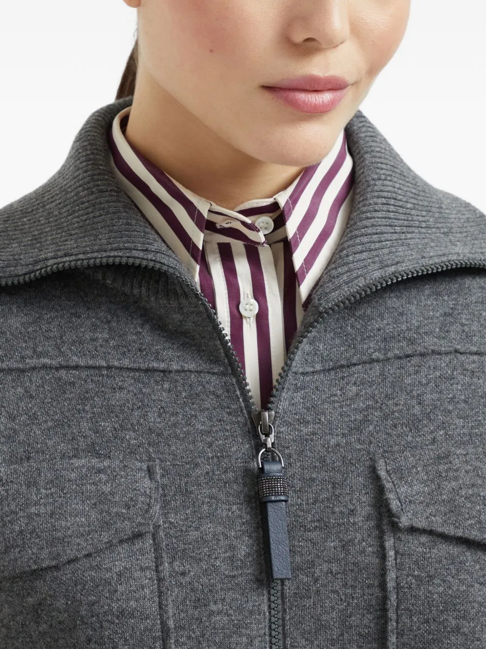 CASHERMERE ZIPPED CARDIGAN sold by Lord & Taylor product image thumbnail 3