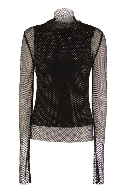 GERARDA - MESH T-SHIRT WITH RHINESTONES sold by Lord & Taylor