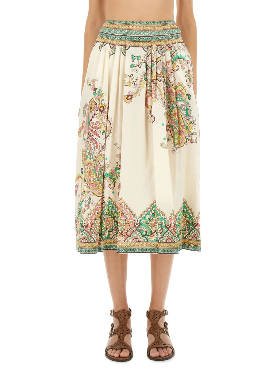 PAISLEY PRINT MIDI SKIRT sold by Lord & Taylor