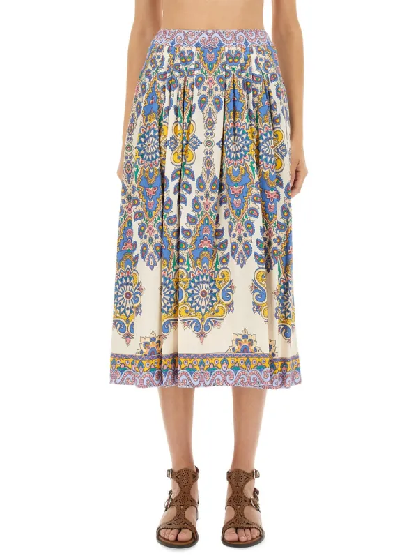 PAISLEY PRINT MIDI SKIRT sold by Lord & Taylor