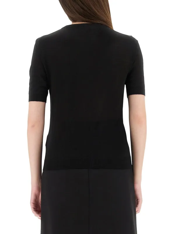 BLACK VIRGIN WOOL SWEATERS made by Versace