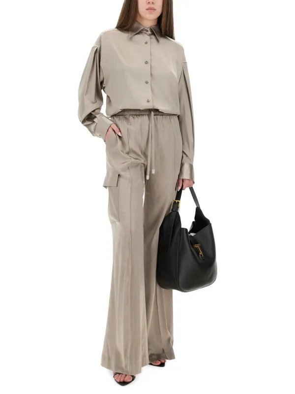 BEIGE SILK BLEND TROUSERS sold by Lord & Taylor