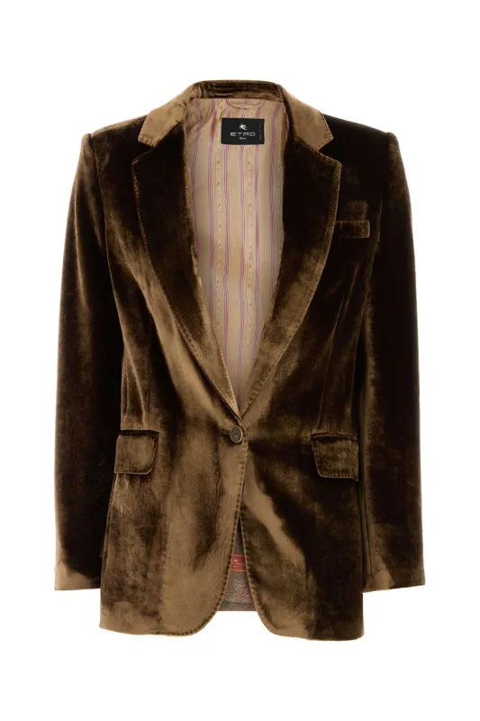 BROWN VELVET BLAZER made by Etro