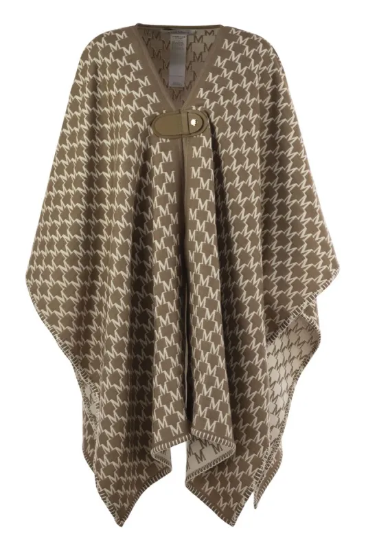 EDITTI - WOOL AND COTTON JACQUARD PONCHO made by MaxMara