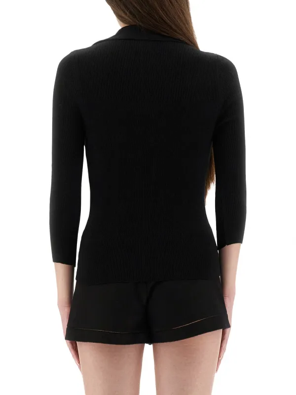 BLACK COTTON CASHMERE POLO SHIRTS sold by Lord & Taylor