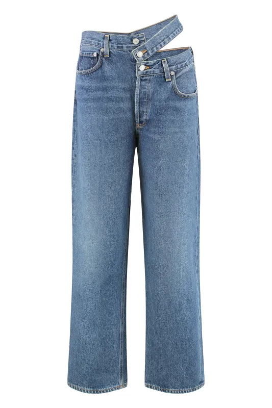 5-POCKET STRAIGHT-LEG JEANS sold by Lord & Taylor
