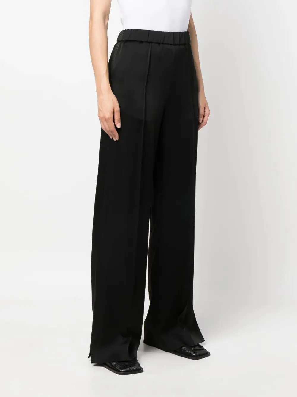 BLACK SATIN WIDE-LEG PANT sold by Lord & Taylor product image thumbnail 3