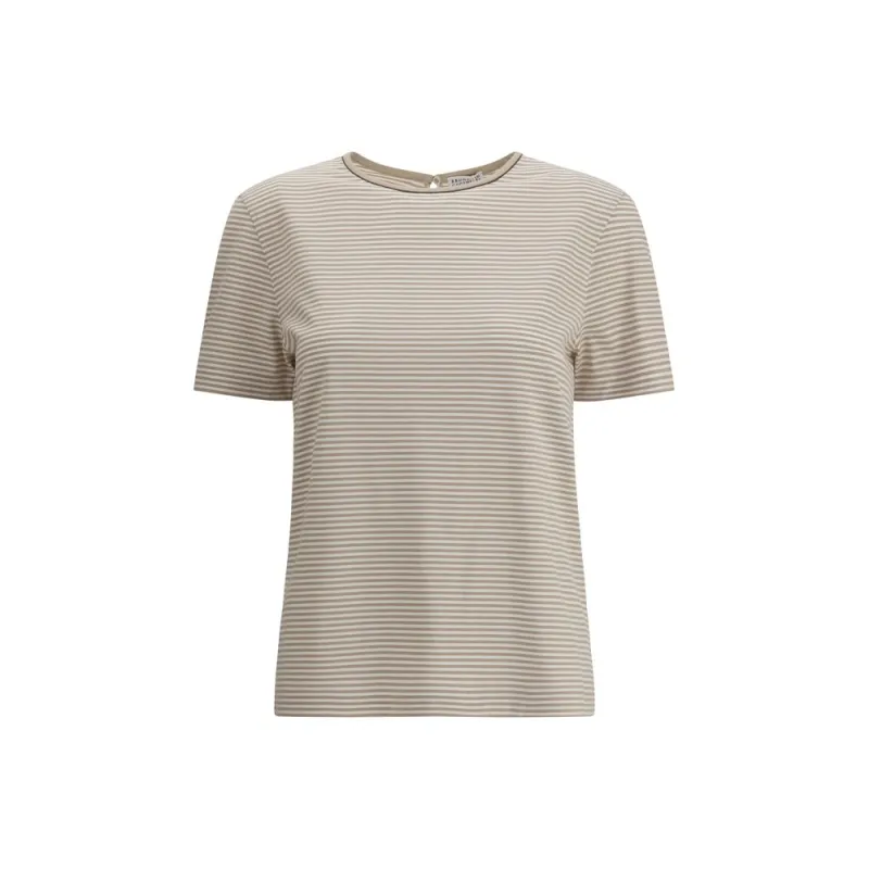 Striped jersey T-Shirt made by Brunello Cucinelli