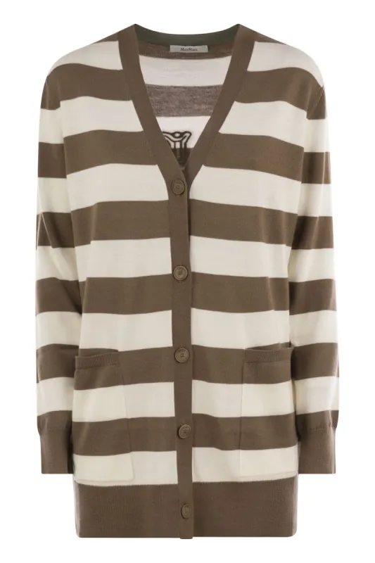 FIEMME - LONG STRIPED WOOL CARDIGAN sold by Lord & Taylor