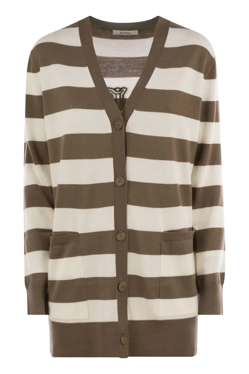 FIEMME - LONG STRIPED WOOL CARDIGAN sold by Lord & Taylor