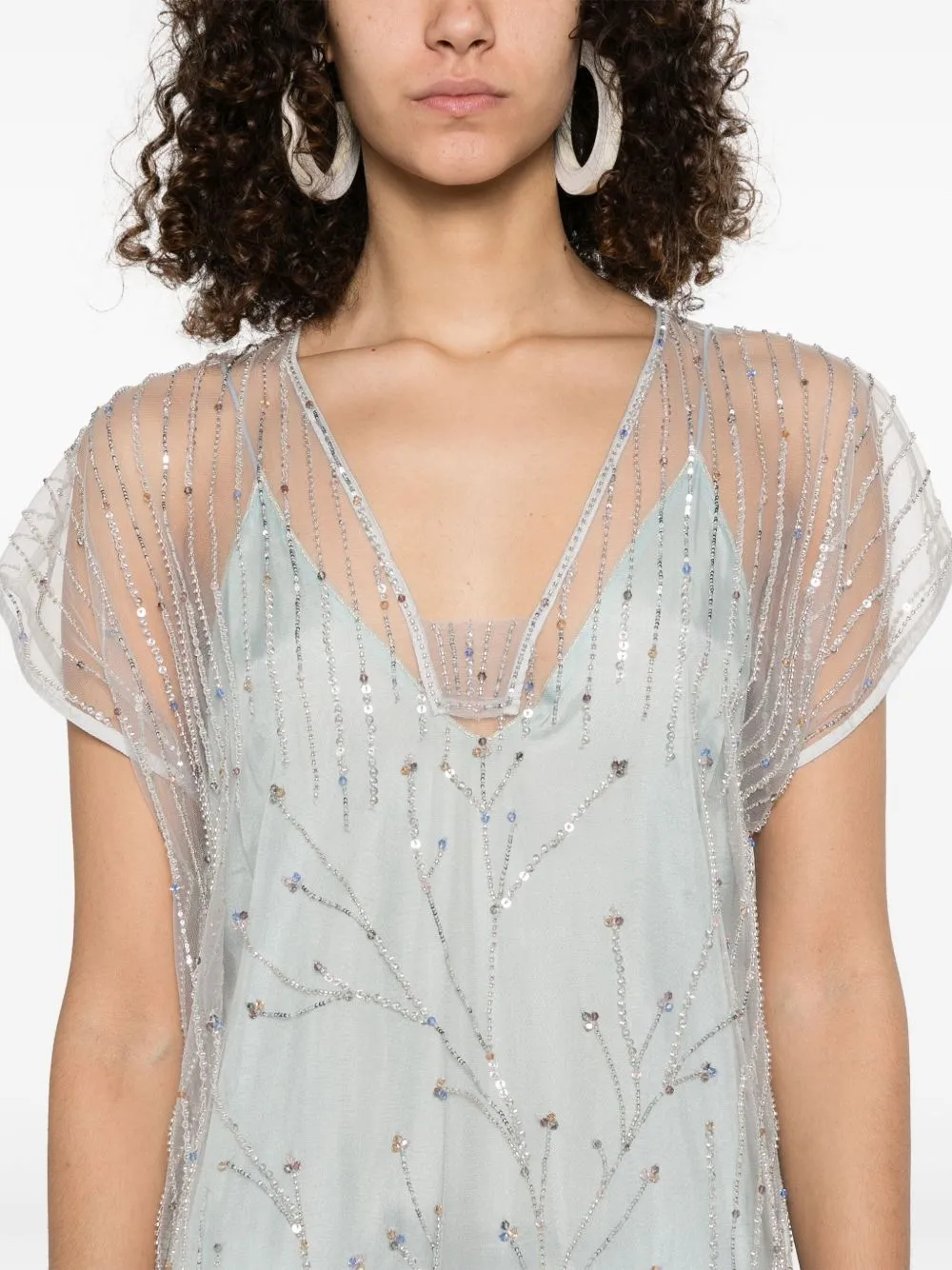 EMBROIDERED TULLE LONG DRESS sold by Lord & Taylor product image thumbnail 5