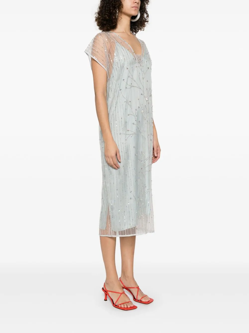 EMBROIDERED TULLE LONG DRESS sold by Lord & Taylor product image thumbnail 3