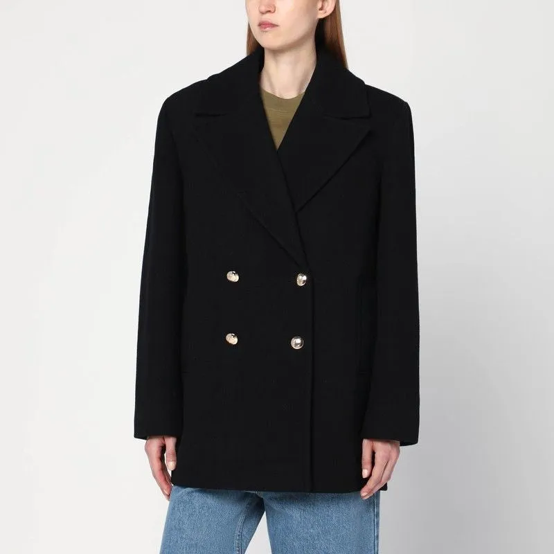 BLACK GLENN DOUBLE-BREASTED COAT sold by Lord & Taylor