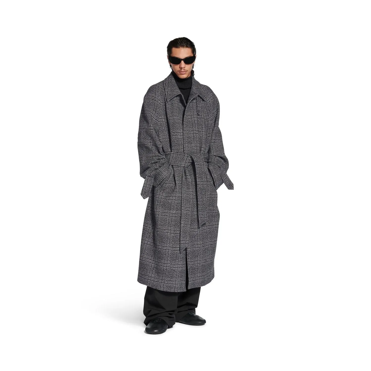 RAGLAN ONE LAYER COAT IN BLACK/GREY CHECK sold by Lord & Taylor product image thumbnail 4