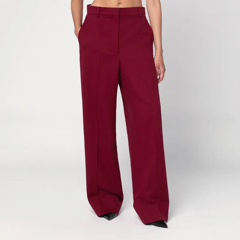 WIDE JAZZBERRY-COLORED WOOL TROUSERS sold by Lord & Taylor