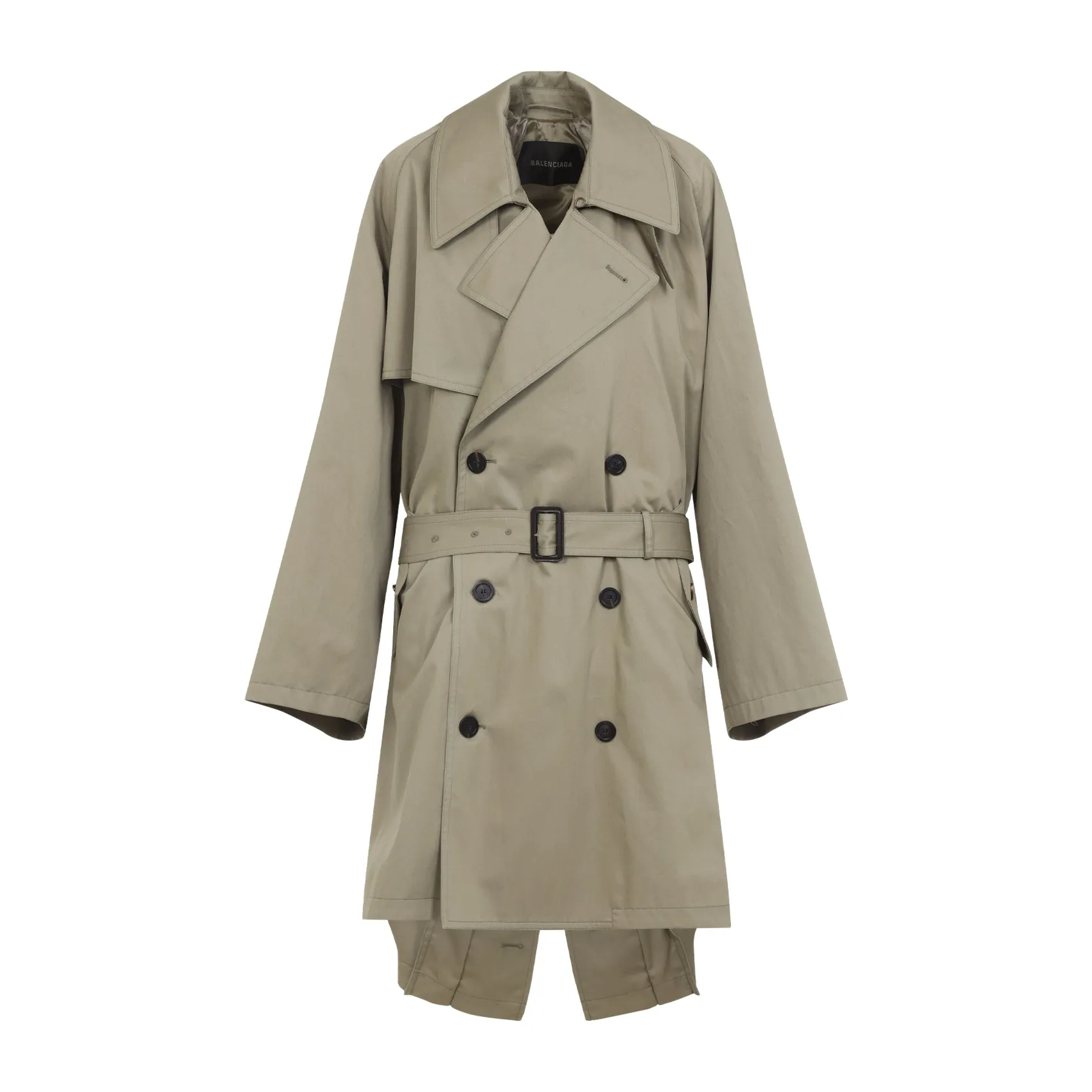 BEIGE DOUBLE-BREASTED COTTON TRENCH COAT sold by Lord & Taylor