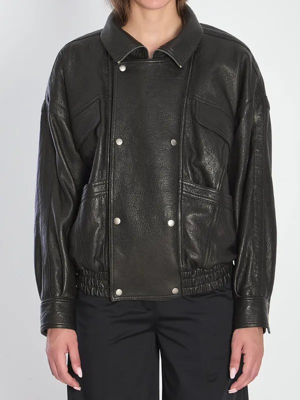 LEATHER BOMBER JACKET sold by Lord & Taylor