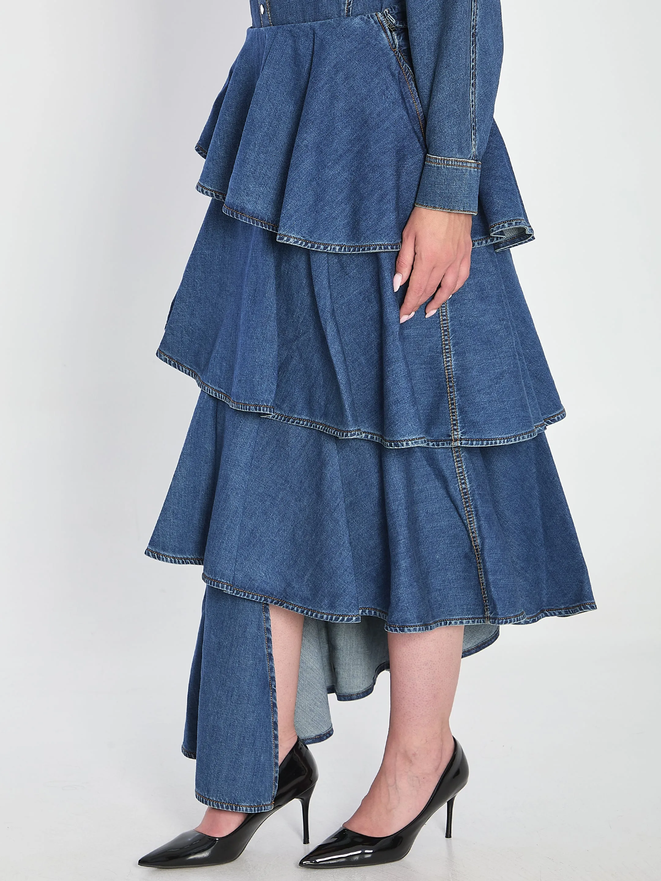 SPIRAL SKIRT IN DENIM sold by Lord & Taylor product image thumbnail 2