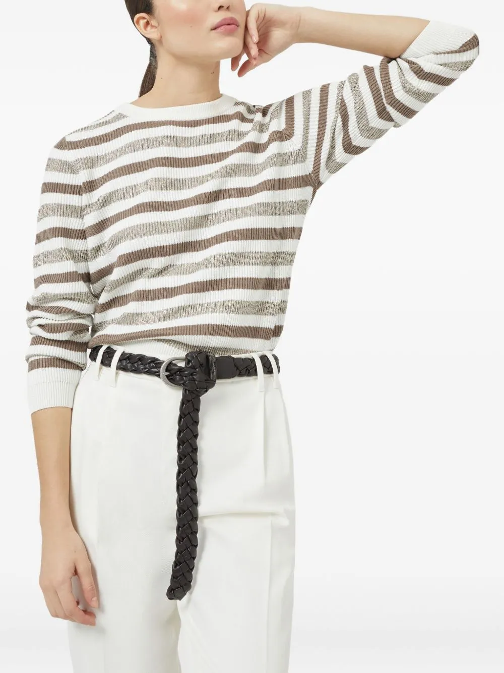 STRIPED COTTON CREWNECK SWEATER sold by Lord & Taylor product image thumbnail 5