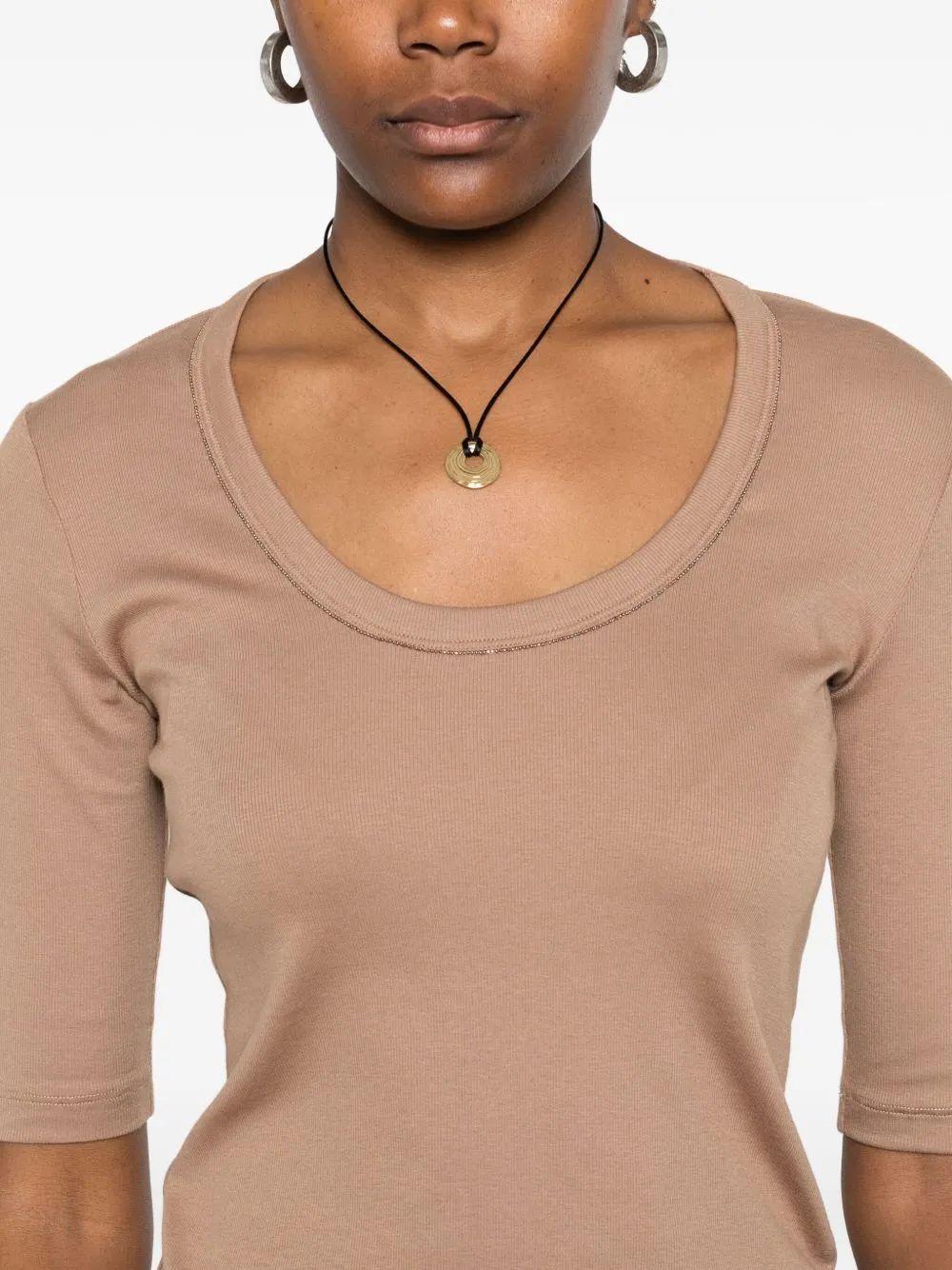 COTTON V-NECKED TOP sold by Lord & Taylor product image thumbnail 4