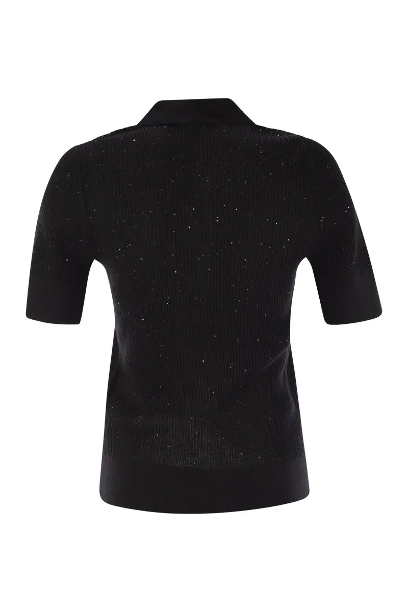UBERTA - WOOL AND SILK POLO SHIRT WITH SEQUINS sold by Lord & Taylor product image thumbnail 2