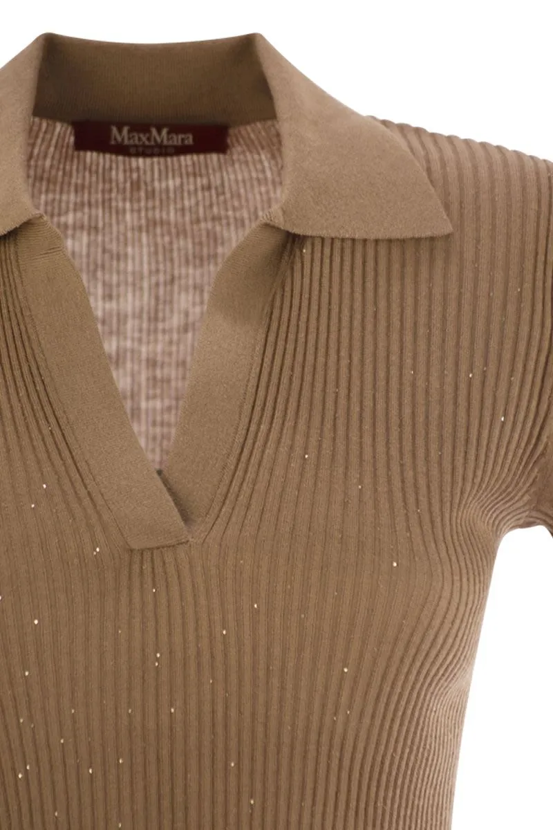 UBERTA - WOOL AND SILK POLO SHIRT WITH SEQUINS sold by Lord & Taylor product image thumbnail 4