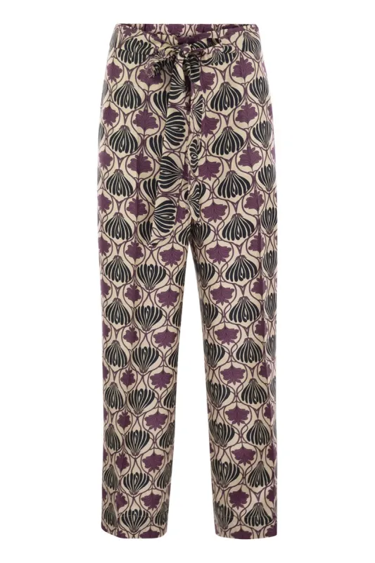 TIMEC - PRINTED SILK FLUID TROUSERS sold by Lord & Taylor