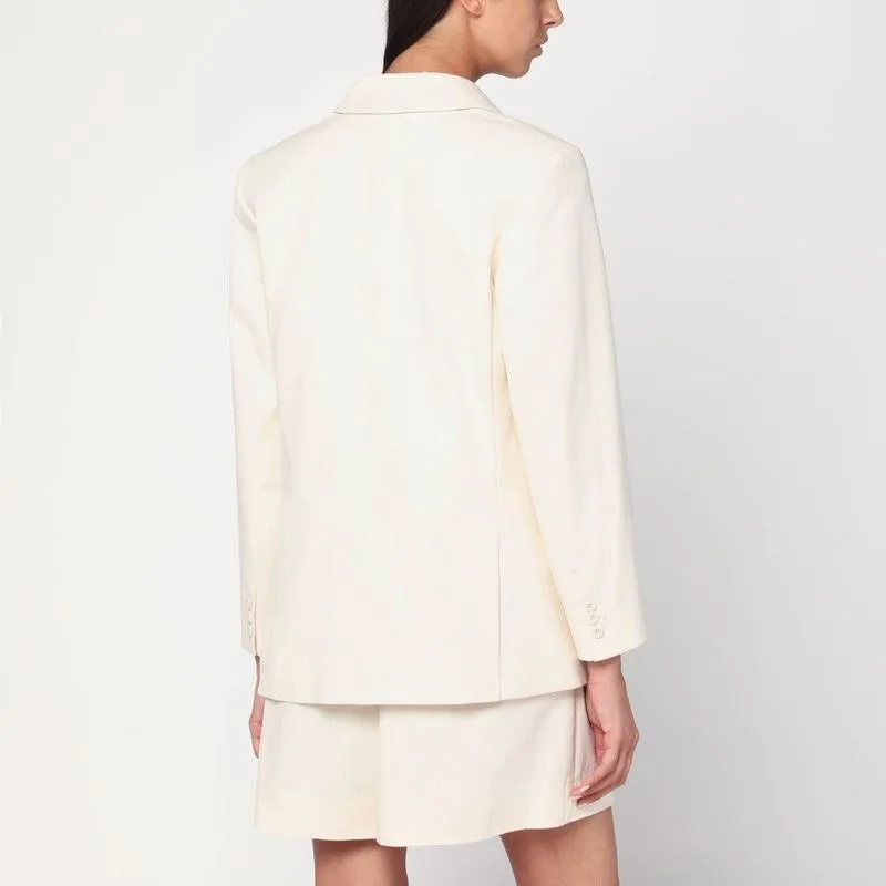 DOUBLE-BREASTED JACKET IN éCRU COTTON sold by Lord & Taylor product image thumbnail 2