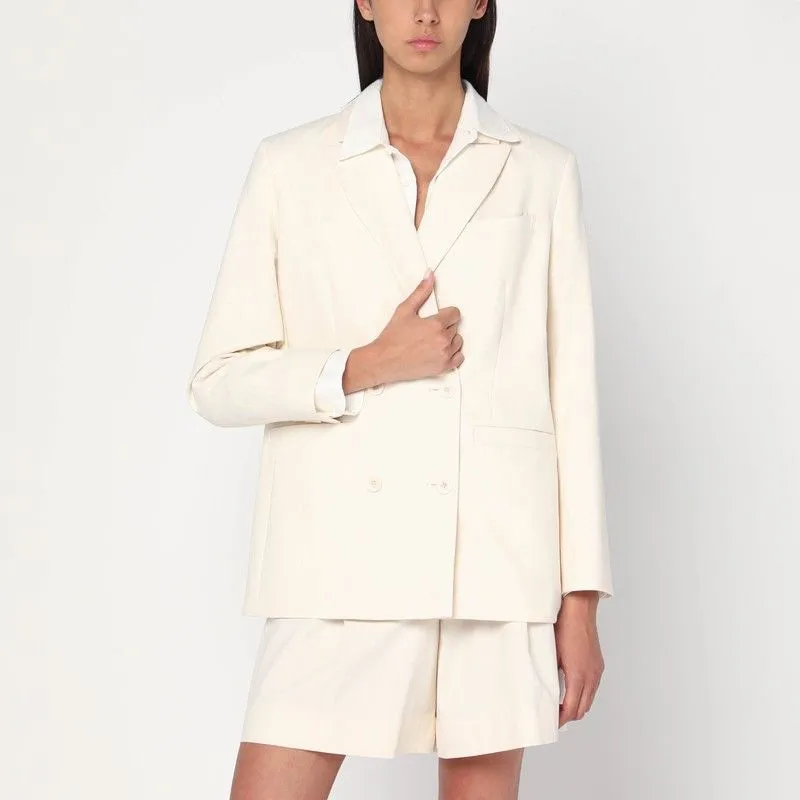DOUBLE-BREASTED JACKET IN éCRU COTTON sold by Lord & Taylor