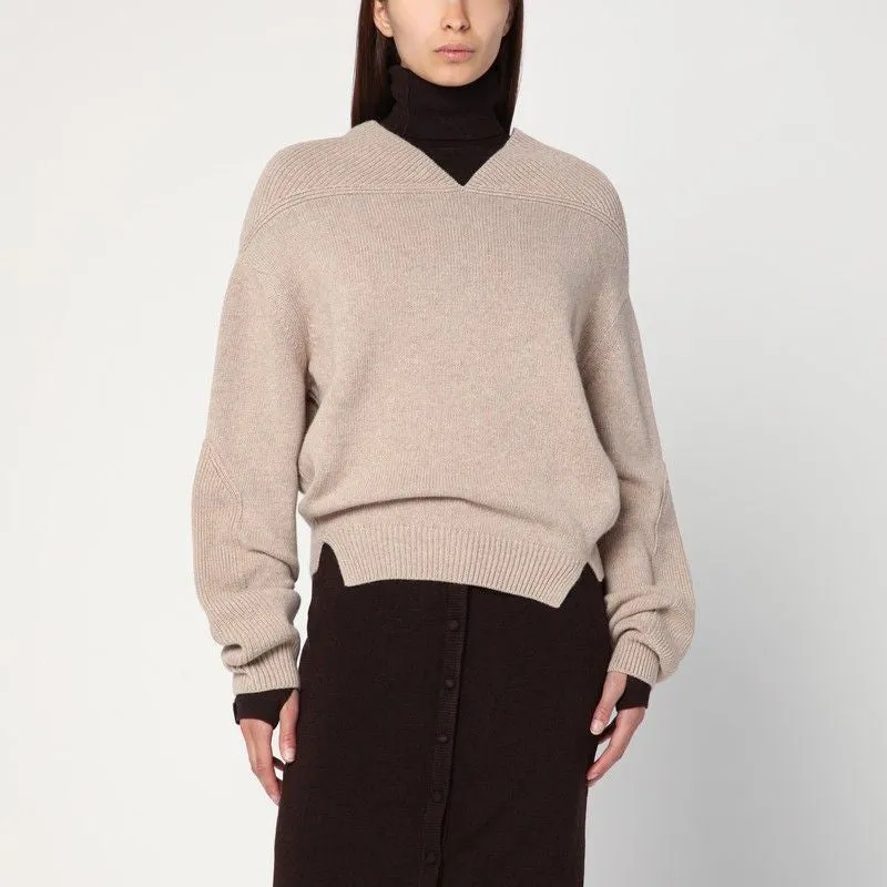SAND-COLOURED SWEATER IN WOOL AND CASHMERE sold by Lord & Taylor