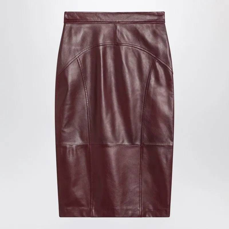 BORDEAUX PENCIL SKIRT IN NAPPA LEATHER sold by Lord & Taylor