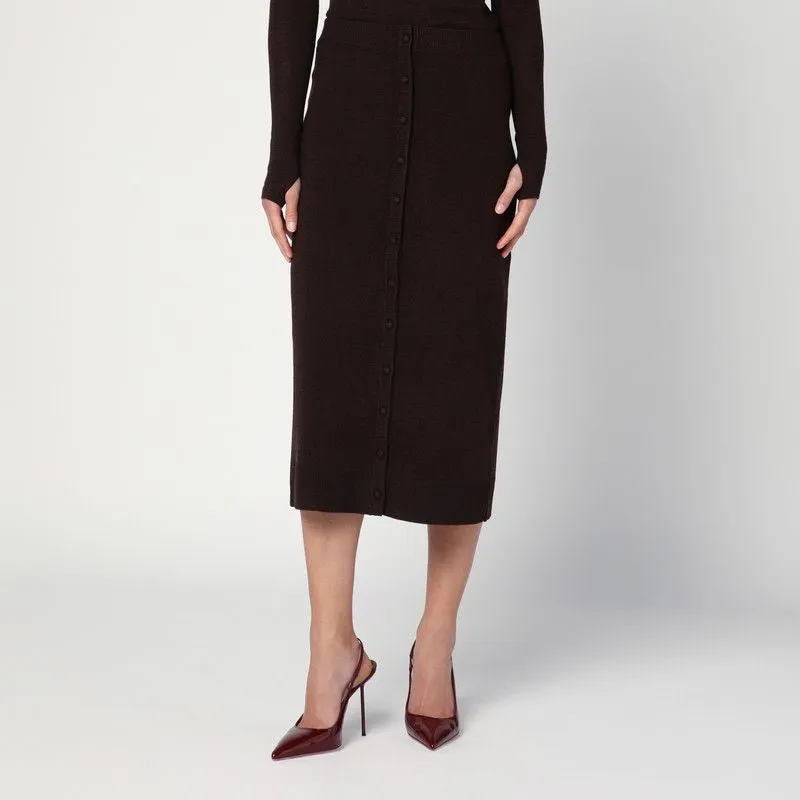 BROWN MIDI SKIRT IN WOOL BLEND sold by Lord & Taylor