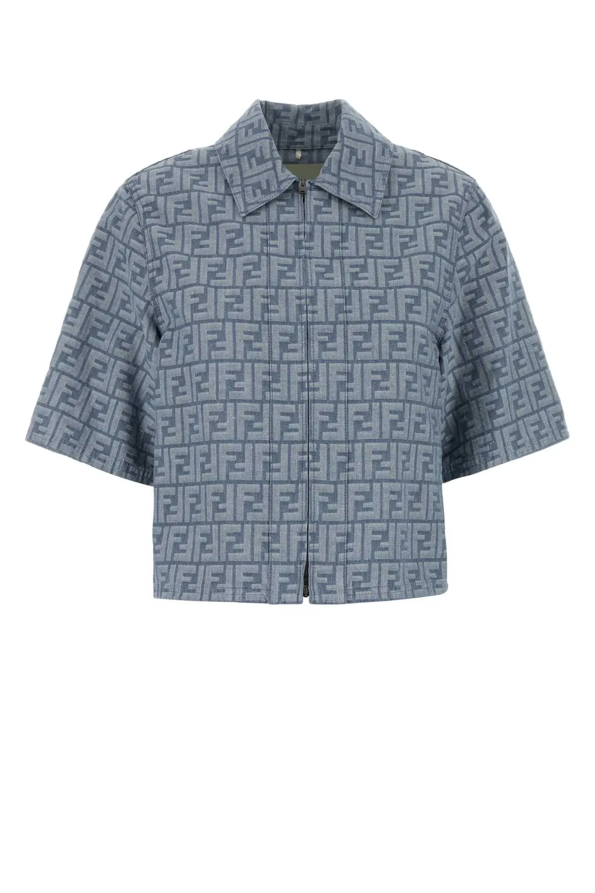 FF BLUE CHAMBRAY ZIP CROPPED JACKET sold by Lord & Taylor