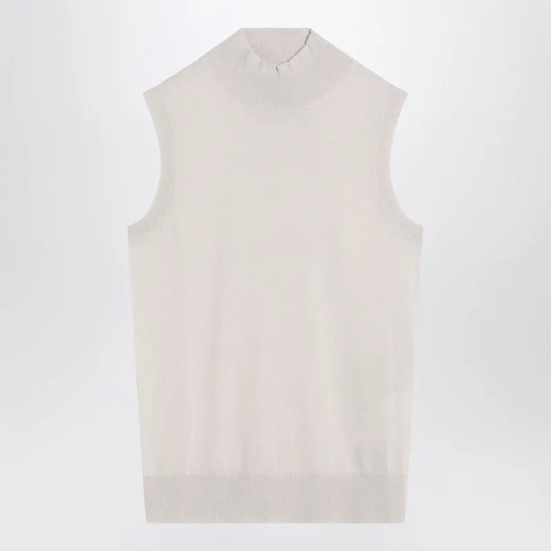 WHITE TURTLENECK VEST IN WOOL sold by Lord & Taylor