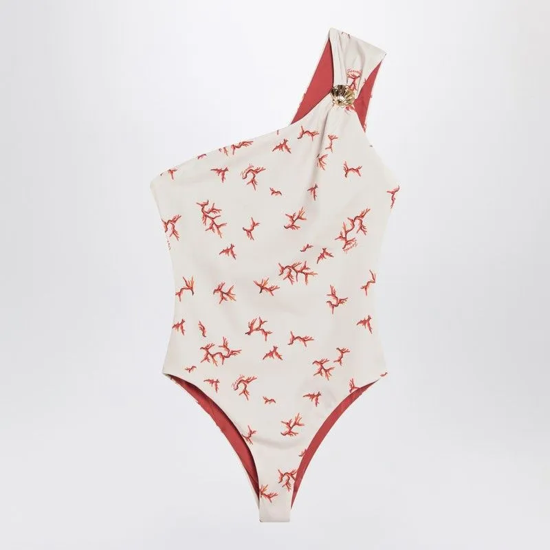 ONE-SHOULDER SWIMMING COSTUME WITH CORAL sold by Lord & Taylor