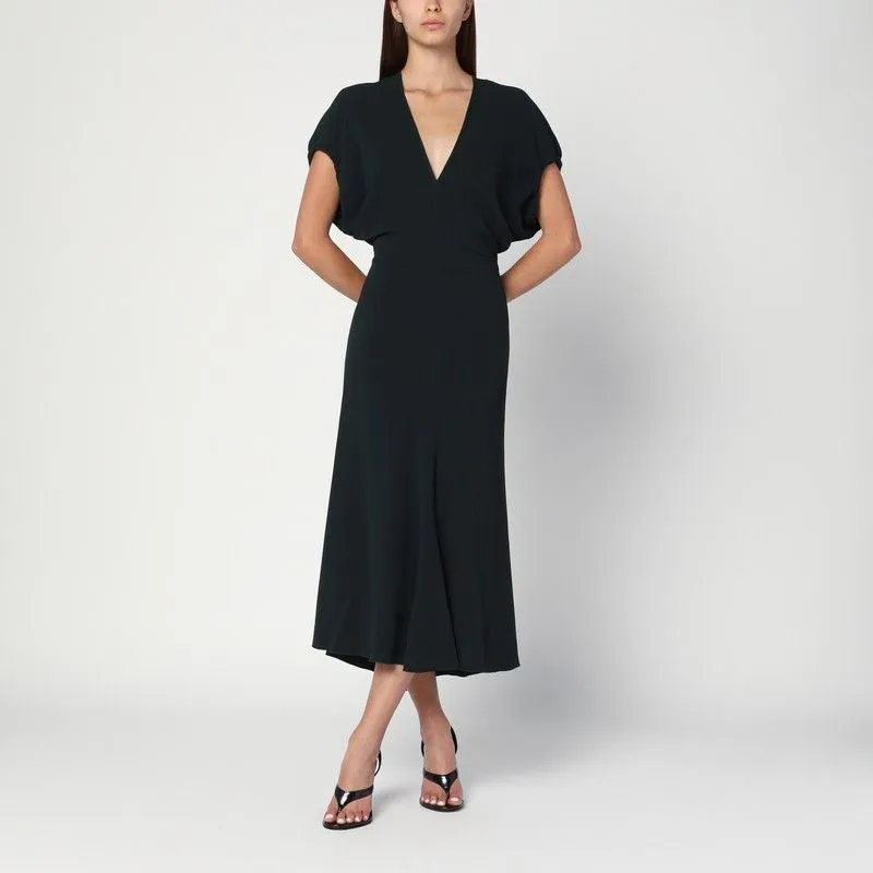 DARK GREEN MIDI DRESS IN SATIN sold by Lord & Taylor