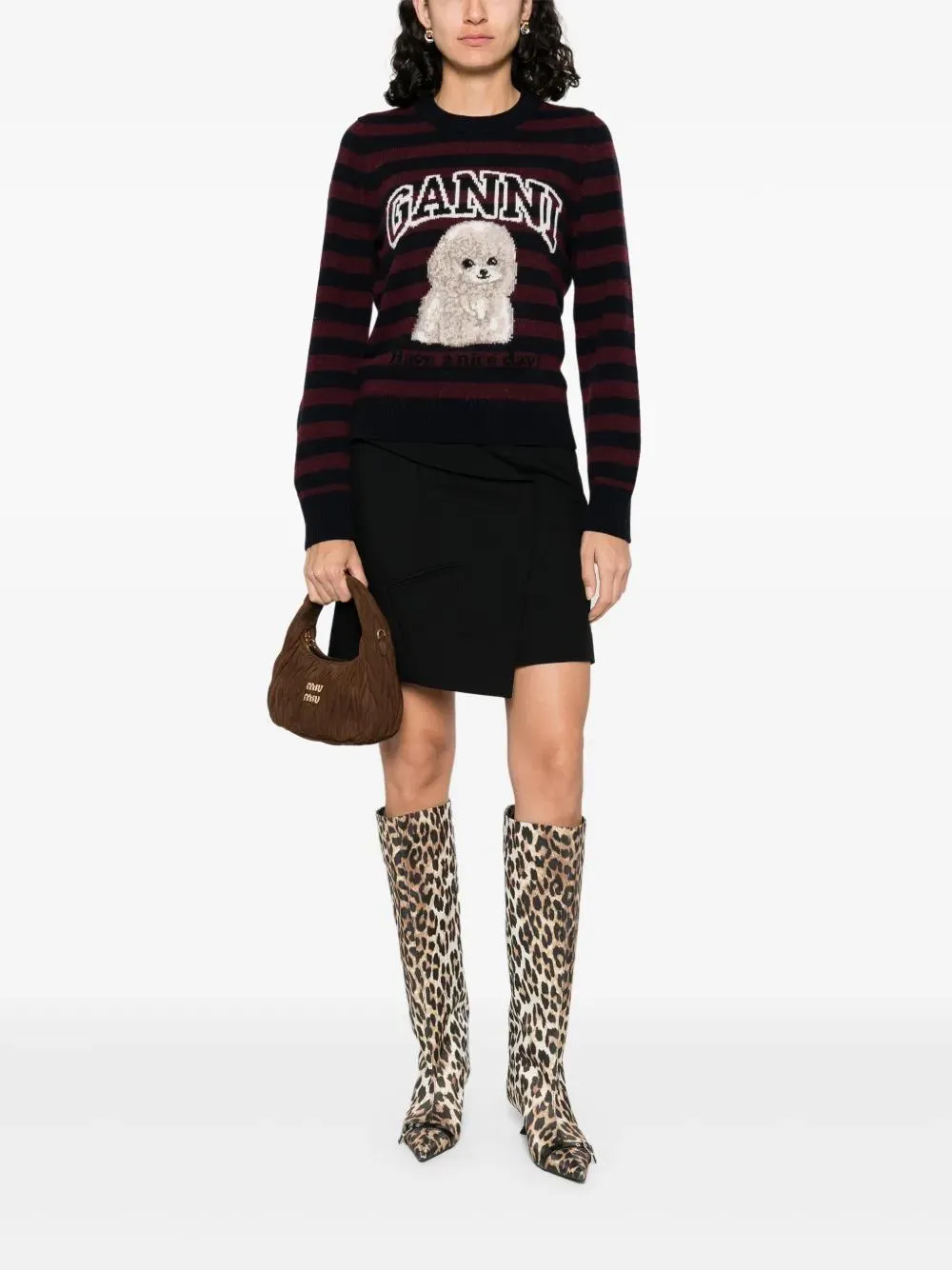 GRAPHIC WOOL MIX POODLE STRIPE CREWNECK sold by Lord & Taylor product image thumbnail 2