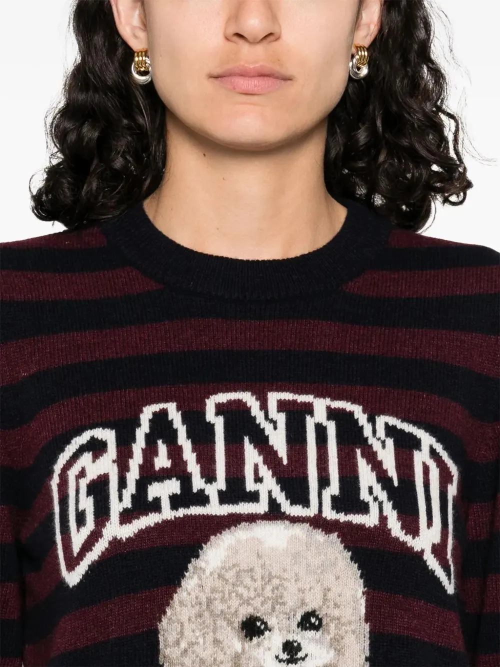 GRAPHIC WOOL MIX POODLE STRIPE CREWNECK sold by Lord & Taylor product image thumbnail 5