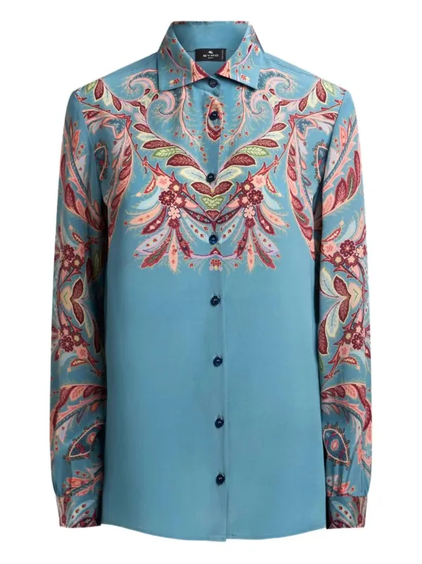 SILK SHIRT WITH PAISLEY PRINT sold by Lord & Taylor