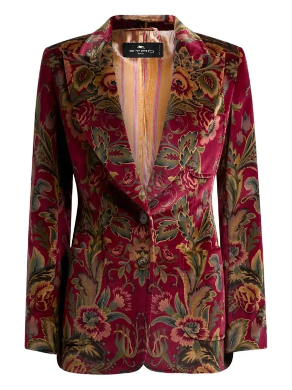 VELVET BLAZER WITH FLORAL DESIGN sold by Lord & Taylor
