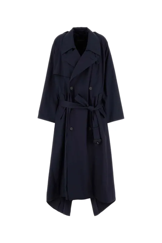 NAVY BLUE COTTON OVERSIZE TRENCH COAT sold by Lord & Taylor