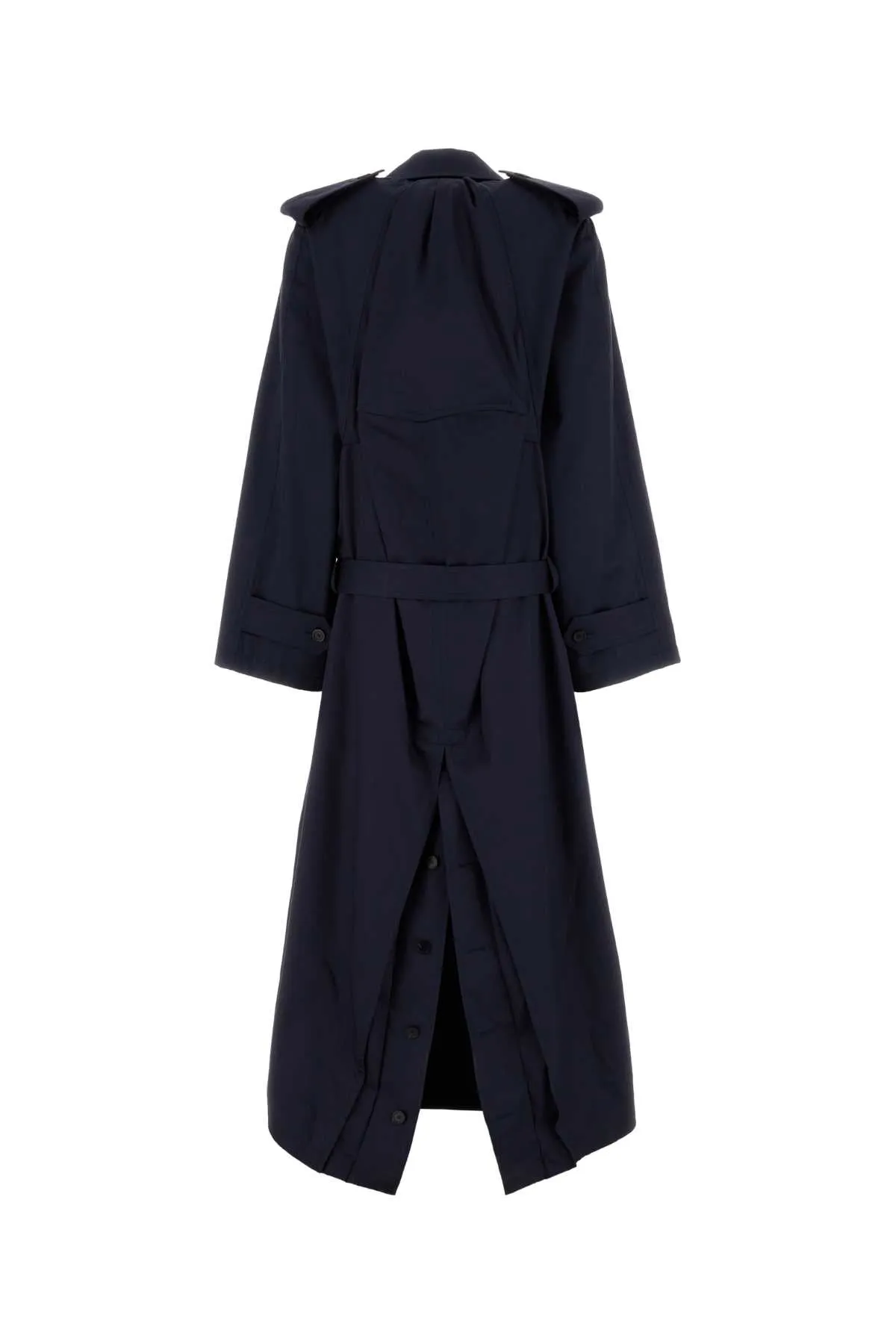 NAVY BLUE COTTON OVERSIZE TRENCH COAT sold by Lord & Taylor product image thumbnail 2