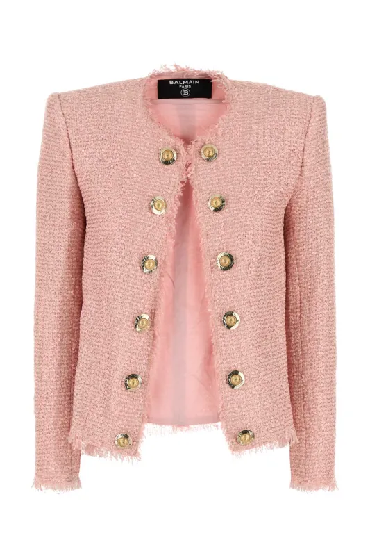 PINK TWEED BLAZER made by Balmain
