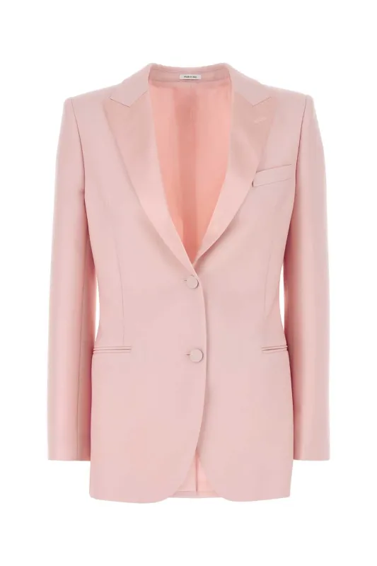 PINK WOOL BLEND BLAZER made by Alexander McQueen