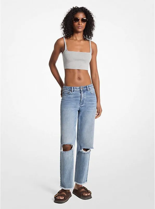 FRAYED DISTRESSED JEAN sold by Lord & Taylor