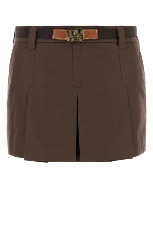 BROWN COTTON BLEND MINI SKIRT sold by Lord & Taylor