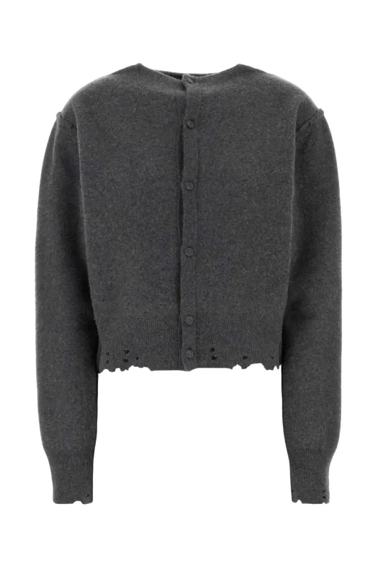 DARK GREY CASHMERE BLEND CARDIGAN made by Balenciaga